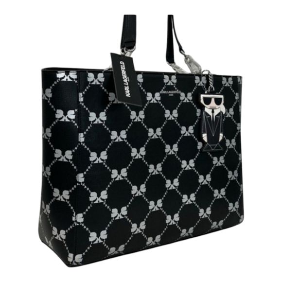 🖤🔹️ Karl Lagerfeld🔹️ Paris Adele Tote Carryall Bag Signature Print  Black